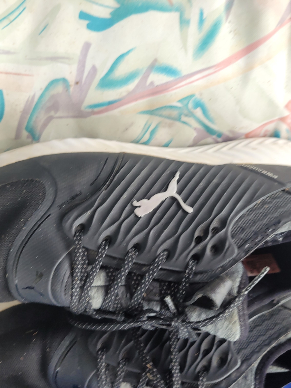 Puma Men's Black Golf Athletic Sneakers with White Logo